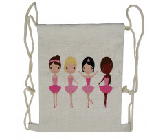 Little Kid Girls in Costumes Drawstring Backpack