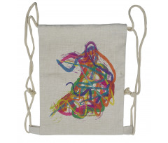 Abstract Art Dancer Drawstring Backpack