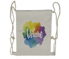 Watercolor Vintage Style Drawstring Backpack