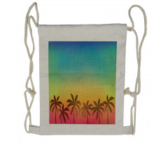 Palm Tree Tops on Island Drawstring Backpack