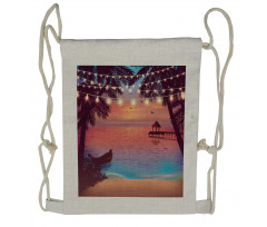 Mystic Evening Beach Drawstring Backpack