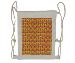 Aztec Culture Motifs on Yellow Drawstring Backpack