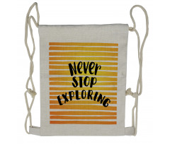 Never Stop Exploring Ombre Drawstring Backpack