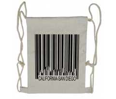 Barcode City Buildings Drawstring Backpack