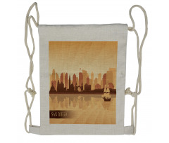 Sailing Ship Design Drawstring Backpack