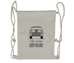 Vintage Automobile Drawstring Backpack