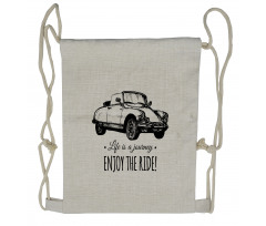 Hand Sketched Car Drawstring Backpack