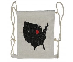 North America Map Design Drawstring Backpack