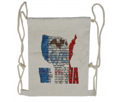 Iowa Map on a Brick Wall Drawstring Backpack