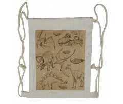 Vintage Sketch Animals Drawstring Backpack