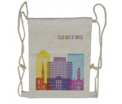 Colorful Urban City Sky Drawstring Backpack