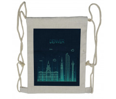 Denver Metropolis Landmark Drawstring Backpack