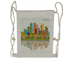 Denver Skyline Old Town Drawstring Backpack