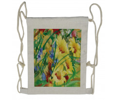 Watercolor Flower Field Drawstring Backpack