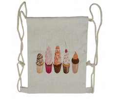 Cakes with Frosting Topping Drawstring Backpack