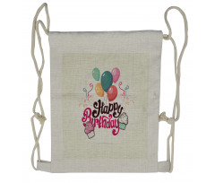 Happy Birthday Party Theme Drawstring Backpack