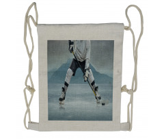 Stick and Puck Mountain Drawstring Backpack