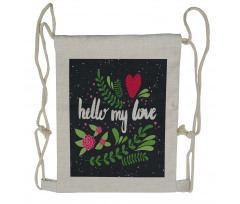 Hello My Love Words Drawstring Backpack