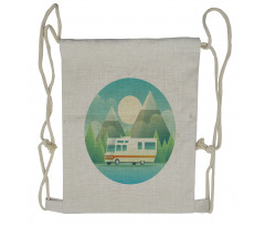 Road Trip Vehicle at Countryside Drawstring Backpack