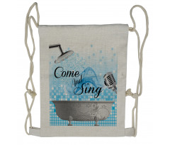 Come and Sing Message Drawstring Backpack