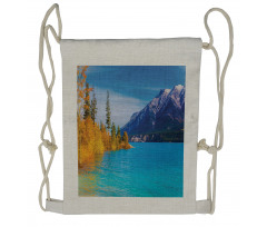 Abraham Lake Mountains Drawstring Backpack