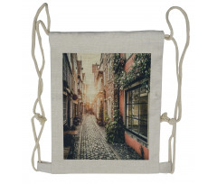 Old Town at Sunset Picture Drawstring Backpack