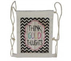 Think Thoughts Message Drawstring Backpack