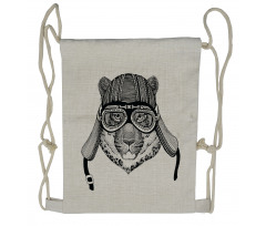 Hipster Cat Modern Design Drawstring Backpack