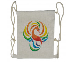 Rainbow Toned Bird Drawstring Backpack