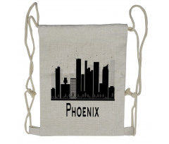 City Silhouette Skyscrapers Drawstring Backpack