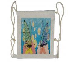 Butterflies on Flowers Drawstring Backpack