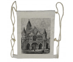 Vintage Monument Artwork Drawstring Backpack