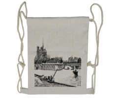 Antique Paris Sketch Art Drawstring Backpack