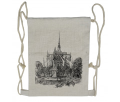 Historic French Landmark Drawstring Backpack