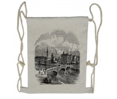 Albert Bridge Glasgow Art Drawstring Backpack