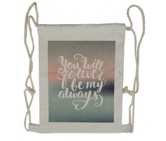 Pastel Tones Romantic Words Drawstring Backpack