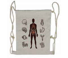 Organs Infographic Image Drawstring Backpack