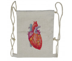 Polygon Art Human Heart Drawstring Backpack