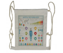 Water and Human Body Info Drawstring Backpack