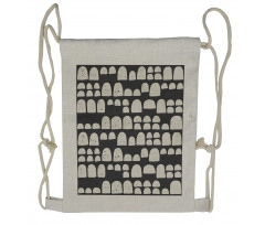 Abstract Primitive Motifs Drawstring Backpack