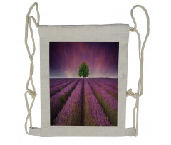 Lavender Fields and Tree Drawstring Backpack