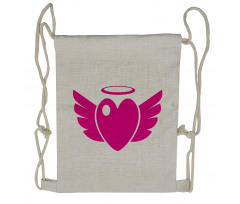 Heart with Wings Eros Romantic Drawstring Backpack