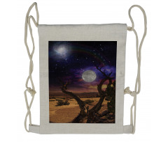 Desert Night Nebula Stars Drawstring Backpack