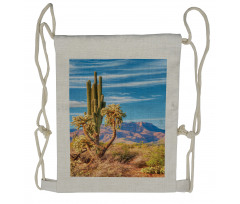 Landscape and Prickle Plant Drawstring Backpack