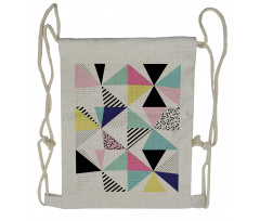 Memphis Geometrical Funky Drawstring Backpack