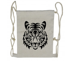 Wild Tiger Head Drawstring Backpack