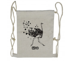 Minimalist Watercolor Bird Drawstring Backpack