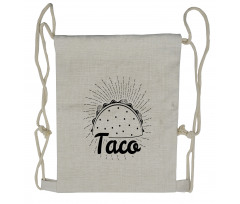 Mexican Taco Typography Art Drawstring Backpack