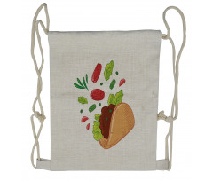 Mexican Tortilla with Veggies Drawstring Backpack