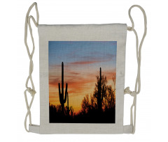 Desert Cactus Wild West Drawstring Backpack